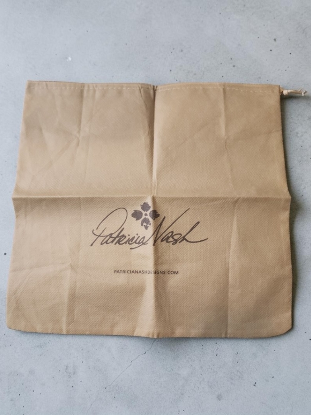 Patricia Nash Tan Logo Drawstring Dust Bag